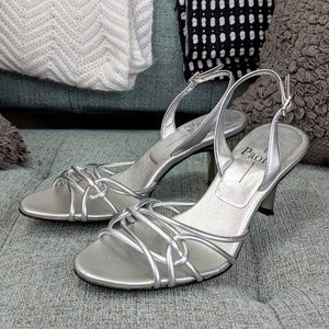 Linea Paolo Slingback Silver Sandals